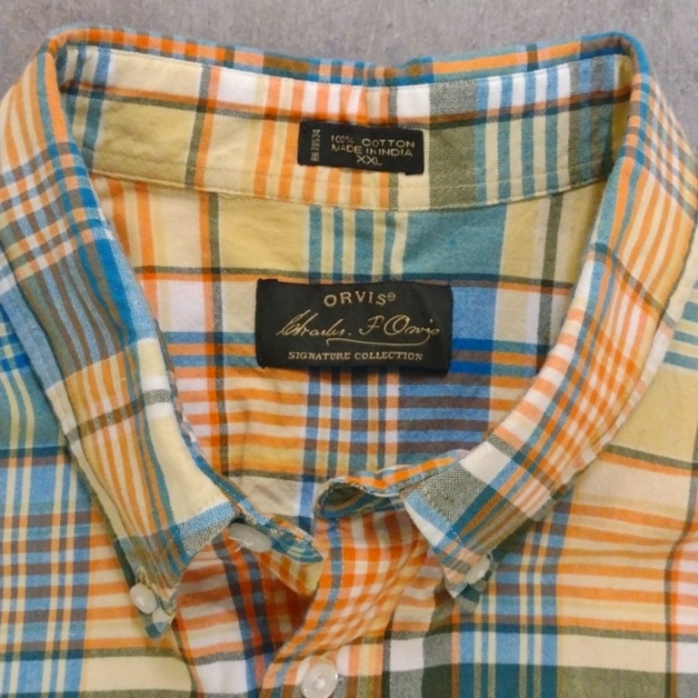 Orvis Signature Madras Shirt XXL - Picture 2 of 3